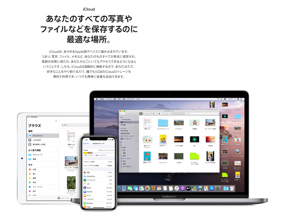 iCloudはアップル社の提供するオンラインサービス