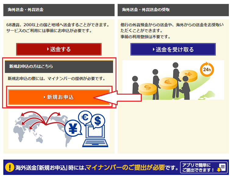 海外送金する場合は事前にマイナンバーの登録が必須です