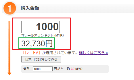 欲しい現地通貨を入力すればOK