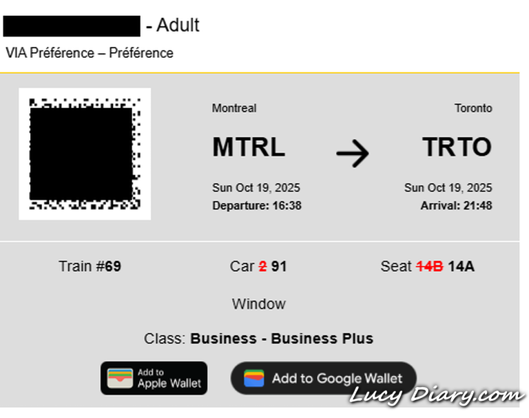 座席変更のおしらせ